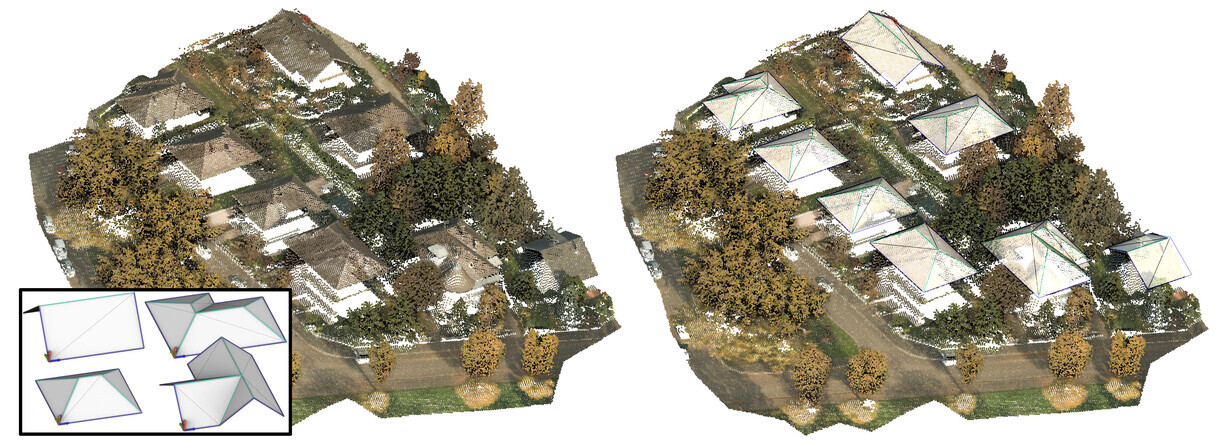 Parametric Surface Fitting on Airborne Lidar Point Clouds for Building Reconstruction